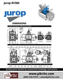 Image of Dimensions of Jurop RV360 Vacuum Pump from Pik Rite.