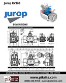 Image of Dimensions of Jurop RV360 Vacuum Pump from Pik Rite.