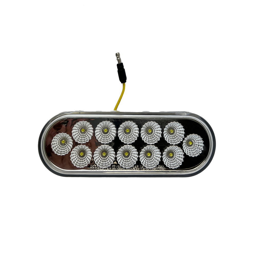 Dual Revolution Red S/T/T to White Reverse LED Oval