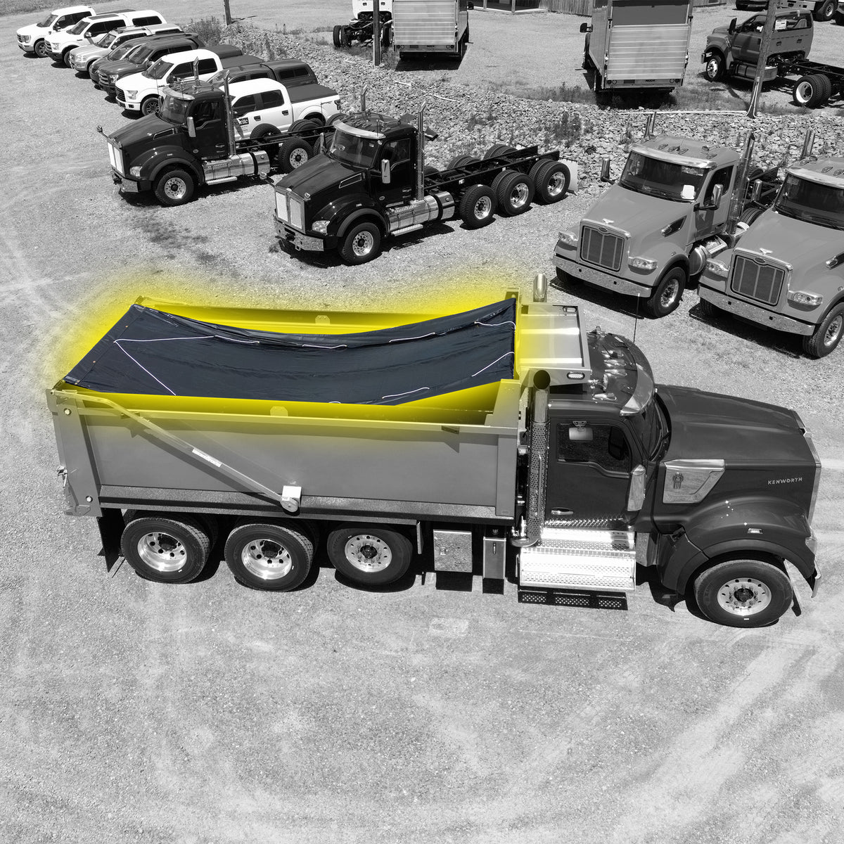 Shur-Co Vinyl Tarp, 18 ounce Weight, 9' x 20', w/ Side & Tail Flaps