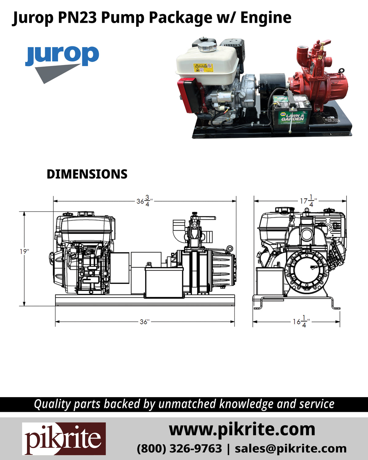 Jurop PN23 Vacuum Pump Package with Honda GX270 Engine