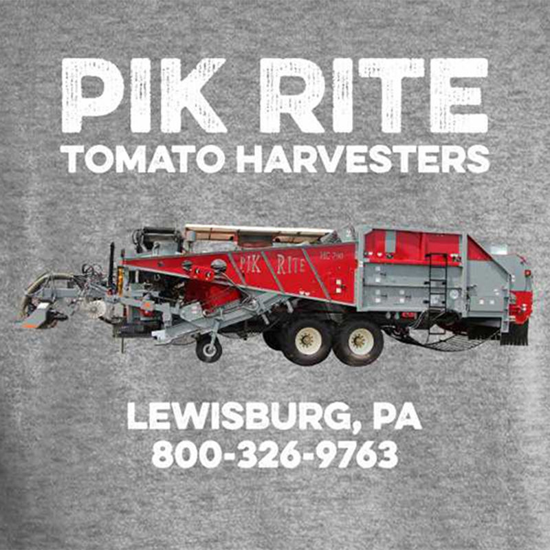 Photo of Pik Rite Harvester T-Shirt, Graphite Heather Gray, Close Up of Back of Shirt